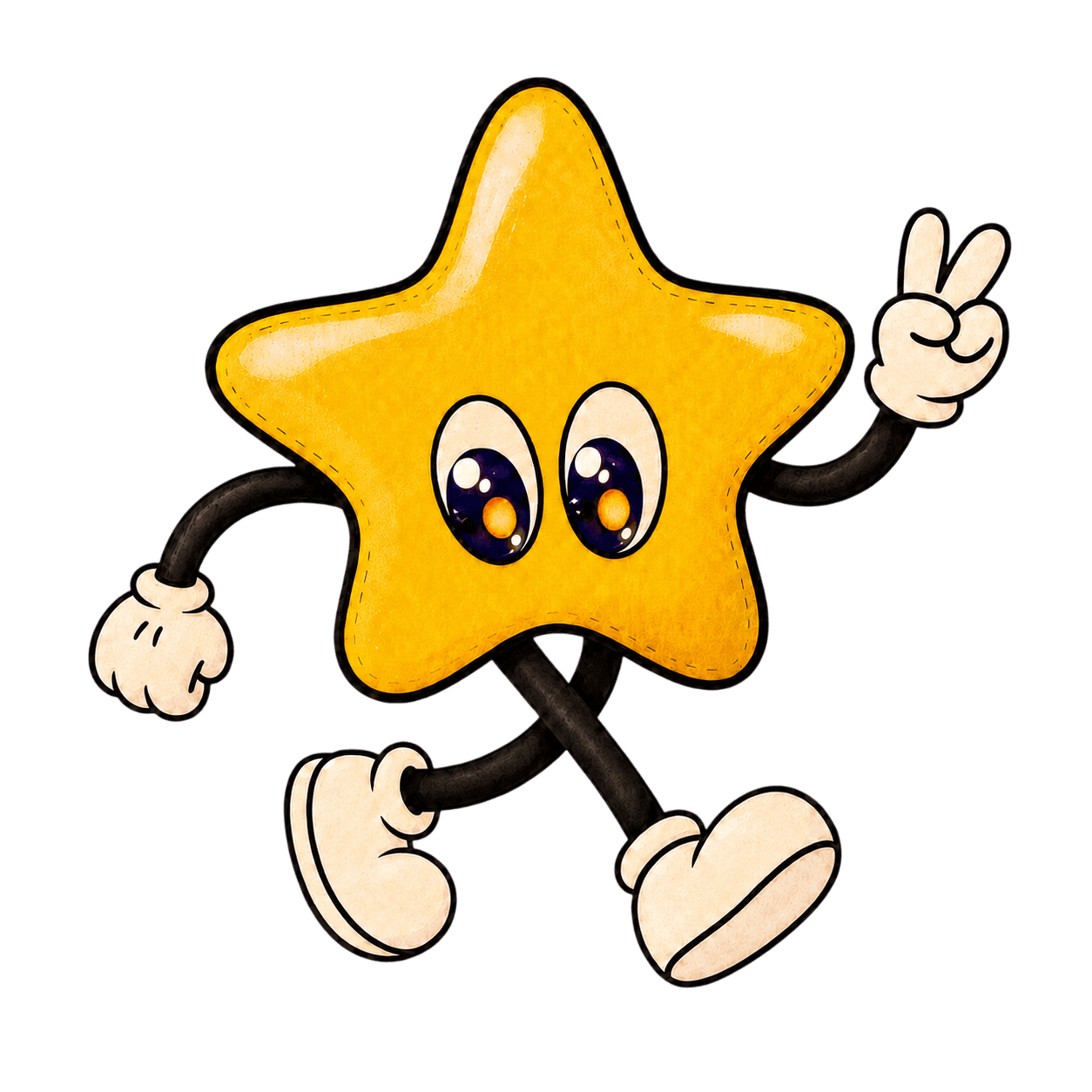 Prismi mascot making a peace sign